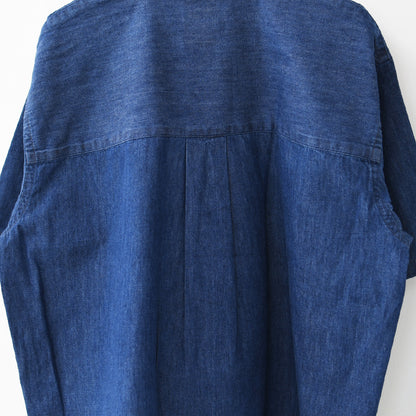 DANTON [ダントン] B.D. SHORT SHIRT S/S [DT-B0443DUG] B.D.ショートシャツ ショートスリーブ・デニムシャツ・ライトデニムシャツ・ダンガリーシャツ・ボタンダウンシャツ・半袖シャツ・ゆったりシルエット・LADY'S [2026SS]
