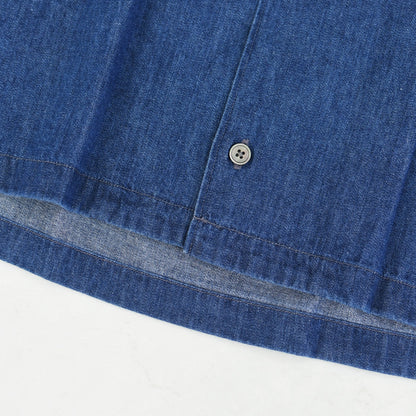 DANTON [ダントン] B.D. SHORT SHIRT S/S [DT-B0443DUG] B.D.ショートシャツ ショートスリーブ・デニムシャツ・ライトデニムシャツ・ダンガリーシャツ・ボタンダウンシャツ・半袖シャツ・ゆったりシルエット・LADY'S [2026SS]