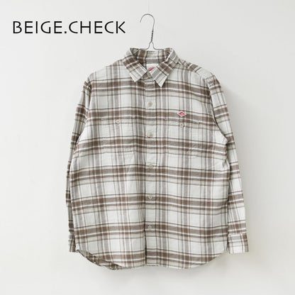 DANTON [ダントン] W Flannel Check Regular Collar Shirt [DT-B0476BNL] フランネルチェックレギュラーカラーシャツ・チェックシャツ・レギュラーカラーシャツ・フランネル素材・長袖・LADY'S [2026AW]