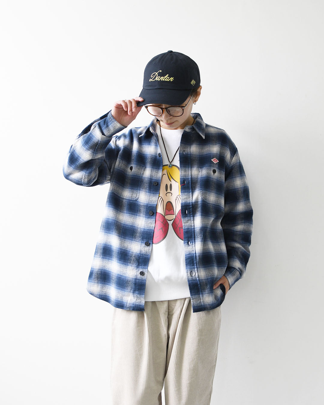 DANTON [ダントン] W Flannel Check Regular Collar Shirt [DT-B0476BNL] フランネルチェックレギュラーカラーシャツ・チェックシャツ・レギュラーカラーシャツ・フランネル素材・長袖・LADY'S [2026AW]