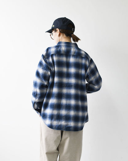 DANTON [ダントン] W Flannel Check Regular Collar Shirt [DT-B0476BNL] フランネルチェックレギュラーカラーシャツ・チェックシャツ・レギュラーカラーシャツ・フランネル素材・長袖・LADY'S [2026AW]