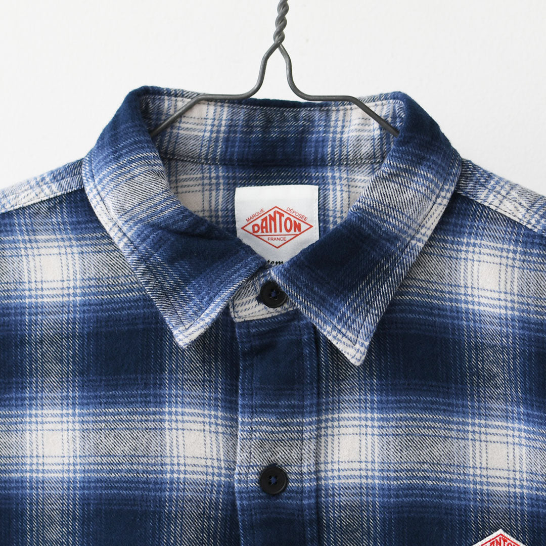 DANTON [ダントン] W Flannel Check Regular Collar Shirt [DT-B0476BNL] フランネルチェックレギュラーカラーシャツ・チェックシャツ・レギュラーカラーシャツ・フランネル素材・長袖・LADY'S [2026AW]