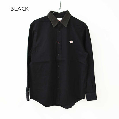 DANTON [ダントン] W Denim Corduroy Collar Shirt [DT-B0489SDM] デニムコーデュロイカラーシャツ・デニムシャツ・レギュラーカラーシャツ・コーデュロイ襟・長袖・ライトデニム・LADY'S [2026AW]