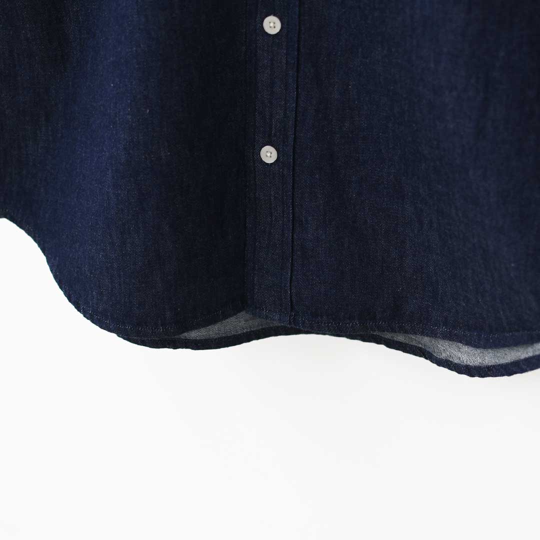 DANTON [ダントン] W Denim Corduroy Collar Shirt [DT-B0489SDM] デニムコーデュロイカラーシャツ・デニムシャツ・レギュラーカラーシャツ・コーデュロイ襟・長袖・ライトデニム・LADY'S [2026AW]