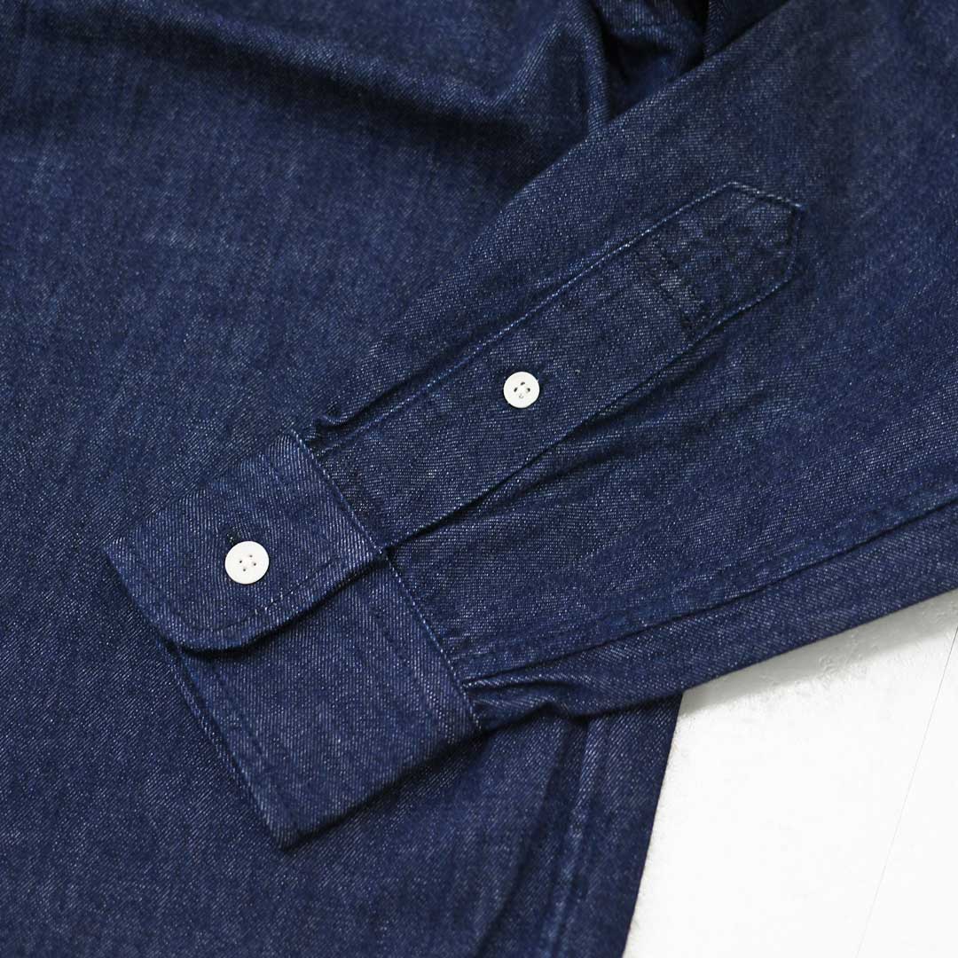 DANTON [ダントン] W Denim Corduroy Collar Shirt [DT-B0489SDM] デニムコーデュロイカラーシャツ・デニムシャツ・レギュラーカラーシャツ・コーデュロイ襟・長袖・ライトデニム・LADY'S [2026AW]