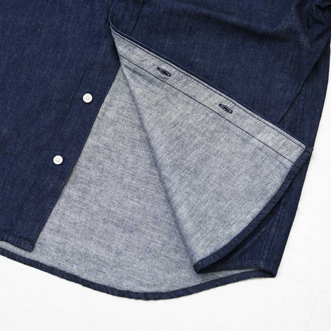 DANTON [ダントン] W Denim Corduroy Collar Shirt [DT-B0489SDM] デニムコーデュロイカラーシャツ・デニムシャツ・レギュラーカラーシャツ・コーデュロイ襟・長袖・ライトデニム・LADY'S [2026AW]
