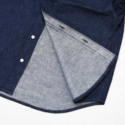 DANTON [ダントン] W Denim Corduroy Collar Shirt [DT-B0489SDM] デニムコーデュロイカラーシャツ・デニムシャツ・レギュラーカラーシャツ・コーデュロイ襟・長袖・ライトデニム・LADY'S [2026AW]