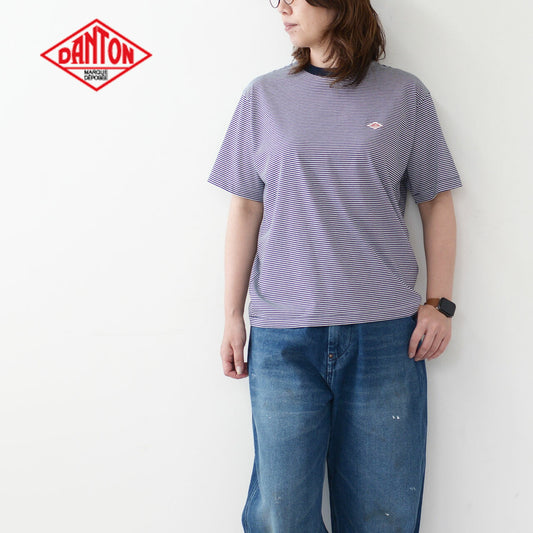 DANTON [ダントン] W's T/C INNER T-SHIRT BODER [DT-C0195CVT]  テトロンコットン 半袖 インナーTシャツ [2025SS]