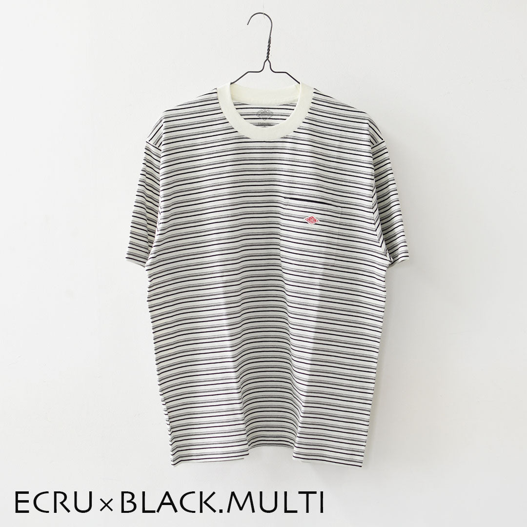 DANTON [ダントン] M SHORT SLEEVE POCKET T-SHIRT STRIPE [DT-C0198TCB-B] ショートスリーブポケットTシャツ ストライプ・MEN'S [2026SS]