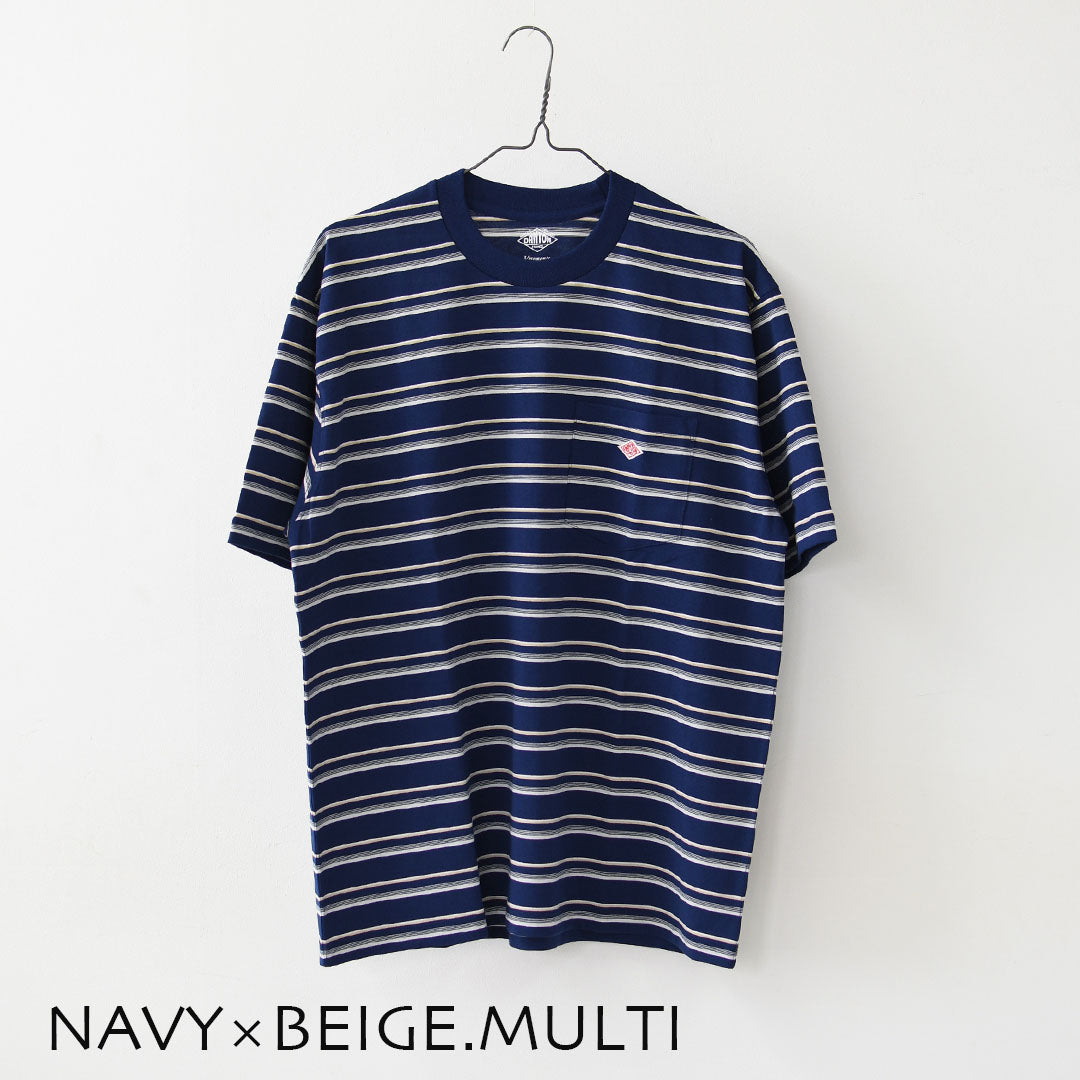 DANTON [ダントン] M SHORT SLEEVE POCKET T-SHIRT STRIPE [DT-C0198TCB-B] ショートスリーブポケットTシャツ ストライプ・MEN'S [2026SS]