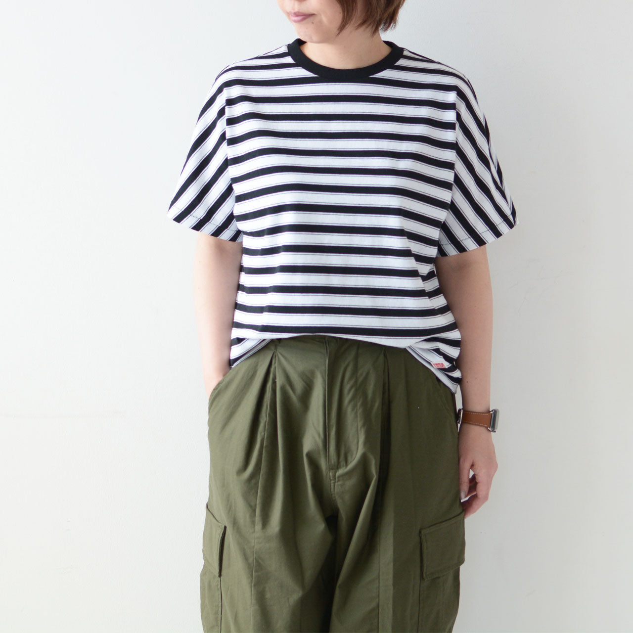 DANTON [ダントン] W DOLMAN SLEEVE T-SHIRT BODER [DT-C0201TCB-B] ドルマンスリーブTシャツボーダー [2023SS]