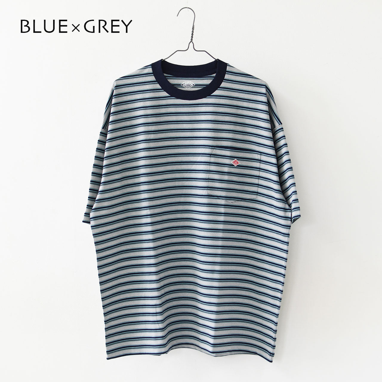 DANTON [ダントン] M BIG SILHOUETTE POCKET T-SHIRT STRIPE [DT-C0402TCB-B] ビッグシルエットポケットTシャツ ストライプ・MEN'S [2026SS]