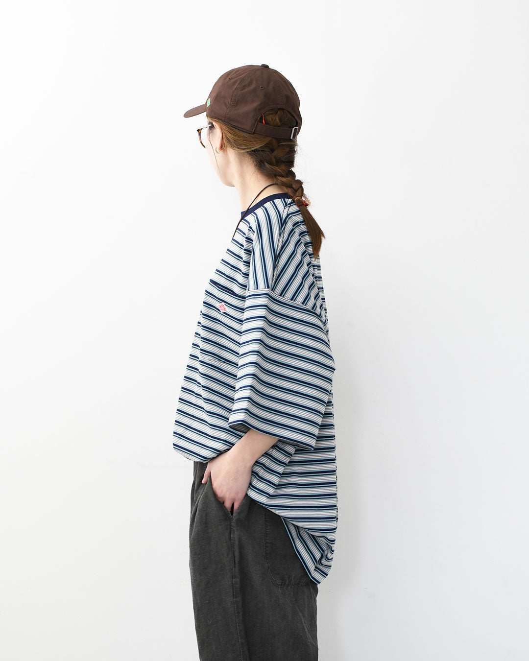 DANTON [ダントン] M BIG SILHOUETTE POCKET T-SHIRT STRIPE [DT-C0402TCB-B] ビッグシルエットポケットTシャツ ストライプ・MEN'S [2026SS]