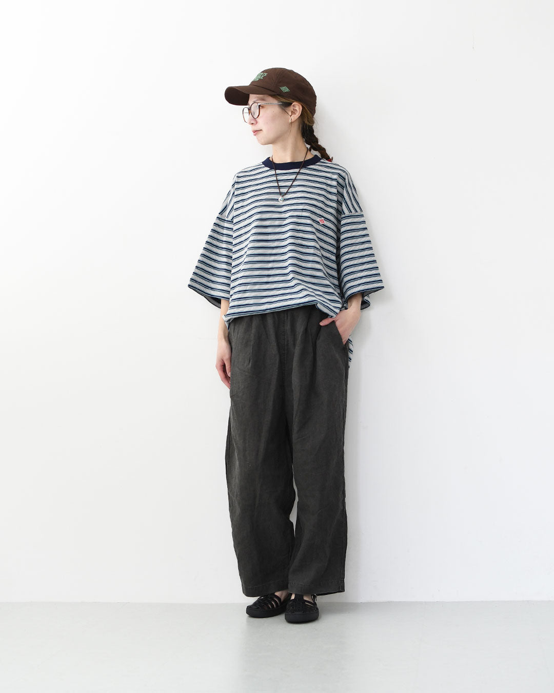 DANTON [ダントン] M BIG SILHOUETTE POCKET T-SHIRT STRIPE [DT-C0402TCB-B] ビッグシルエットポケットTシャツ ストライプ・MEN'S [2026SS]