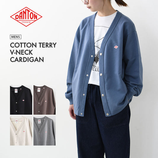 DANTON [ダントン] M COTTON TERRY V-NECK CARDIGAN [DT-C0406CIN] コットンテリーVネックカーディガン[2025SS]