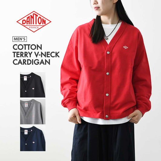 DANTON [ダントン] M COTTON TERRY V-NECK CARDIGAN [DT-C0406CIN] コットンテリーVネックカーディガン・MEN'S[2026SS]