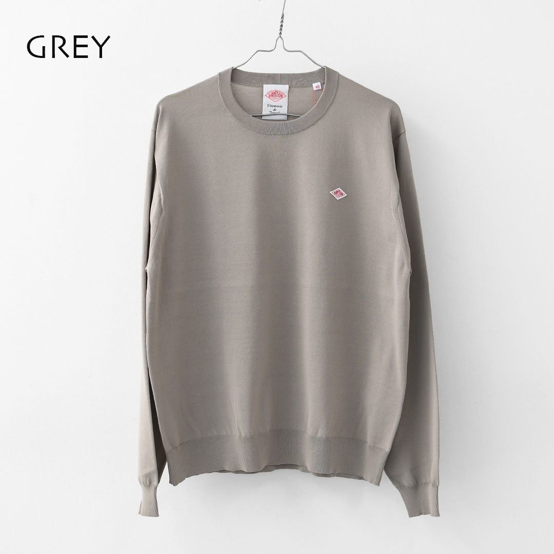DANTON [ダントン] M Jersey Knit Crew Neck Pullover [DT-D0136YSD] ジャージーニットクルーネックプルオーバー・ニット・プルオーバーニット・ハイゲージニット・シンプル・ロゴ・MEN'S [2026SS]