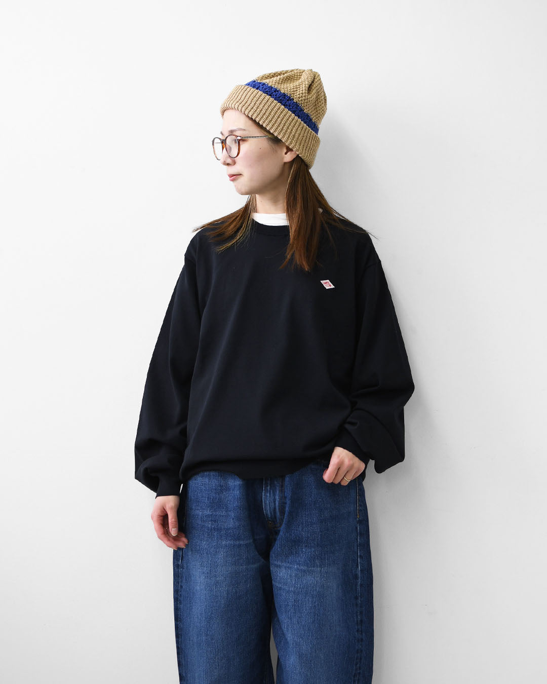 DANTON [ダントン] M Jersey Knit Crew Neck Pullover [DT-D0136YSD] ジャージーニットクルーネックプルオーバー・ニット・プルオーバーニット・ハイゲージニット・シンプル・ロゴ・MEN'S [2026SS]