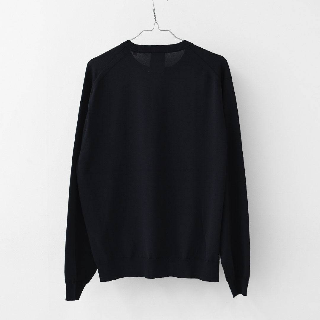 DANTON [ダントン] M Jersey Knit Crew Neck Pullover [DT-D0136YSD] ジャージーニットクルーネックプルオーバー・ニット・プルオーバーニット・ハイゲージニット・シンプル・ロゴ・MEN'S [2026SS]