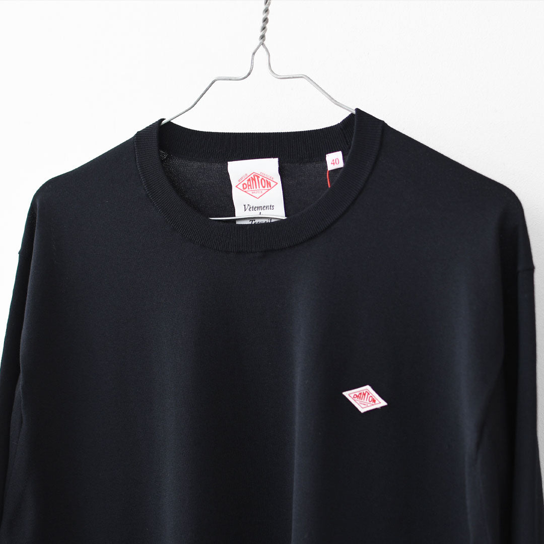 DANTON [ダントン] M Jersey Knit Crew Neck Pullover [DT-D0136YSD] ジャージーニットクルーネックプルオーバー・ニット・プルオーバーニット・ハイゲージニット・シンプル・ロゴ・MEN'S [2026SS]