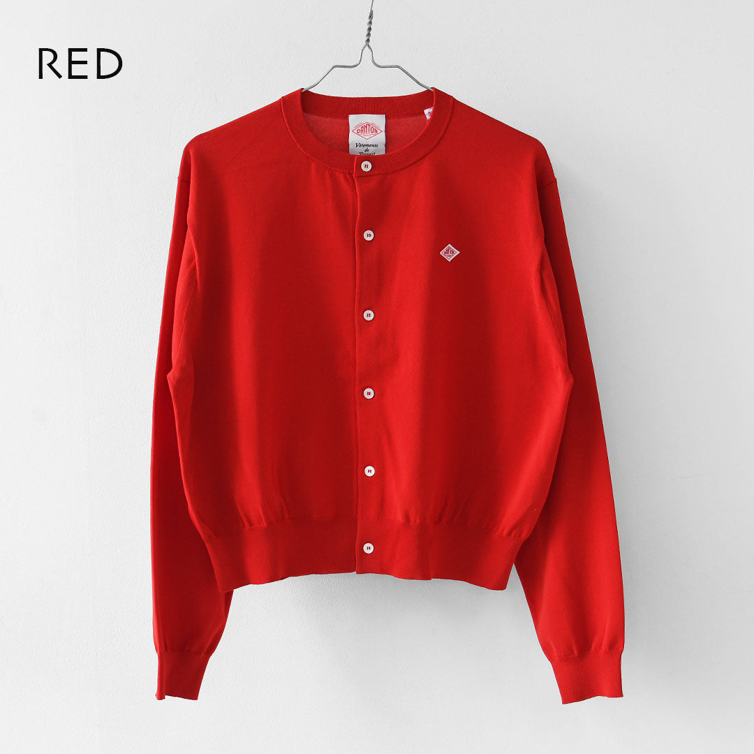 DANTON [ダントン] W Jersey Knit Crew Neck Cardigan [DT-D0137YSD] ジャージーニットクルーネックカーディガン・ニットカーディガン・ハイゲージニット・クルーネック・シンプル・ロゴ・LADY'S [2026SS]