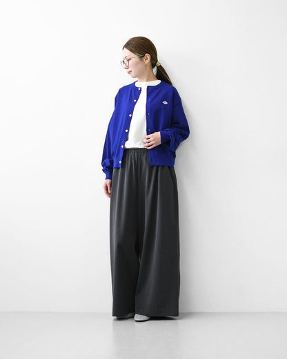 DANTON [ダントン] W Jersey Knit Crew Neck Cardigan [DT-D0137YSD] ジャージーニットクルーネックカーディガン・ニットカーディガン・ハイゲージニット・クルーネック・シンプル・ロゴ・LADY'S [2026SS]