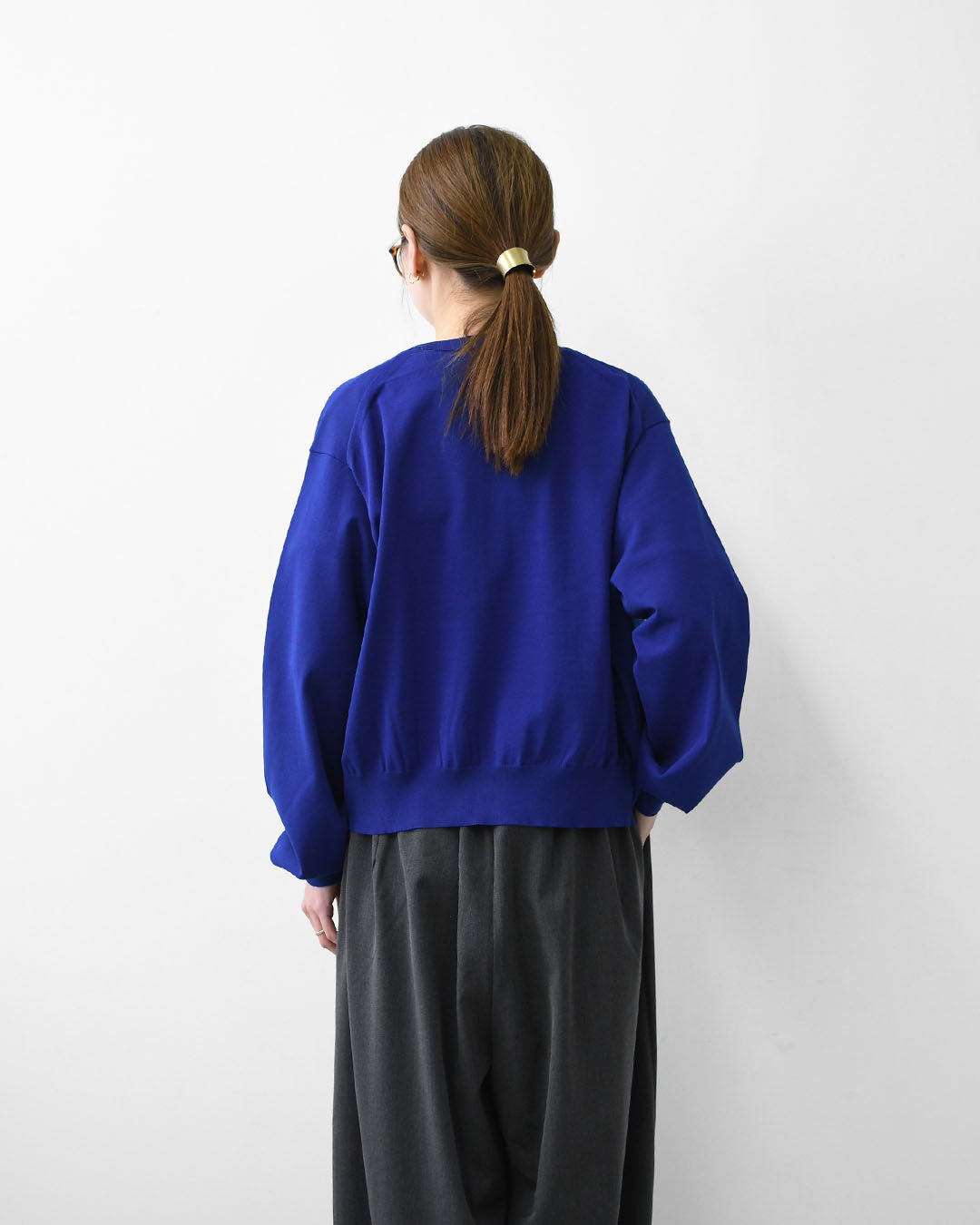 DANTON [ダントン] W Jersey Knit Crew Neck Cardigan [DT-D0137YSD] ジャージーニットクルーネックカーディガン・ニットカーディガン・ハイゲージニット・クルーネック・シンプル・ロゴ・LADY'S [2026SS]
