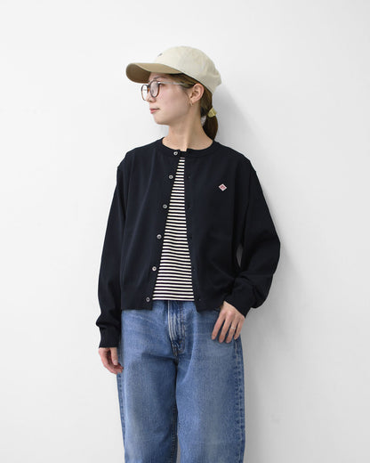 DANTON [ダントン] W Jersey Knit Crew Neck Cardigan [DT-D0137YSD] ジャージーニットクルーネックカーディガン・ニットカーディガン・ハイゲージニット・クルーネック・シンプル・ロゴ・LADY'S [2026SS]