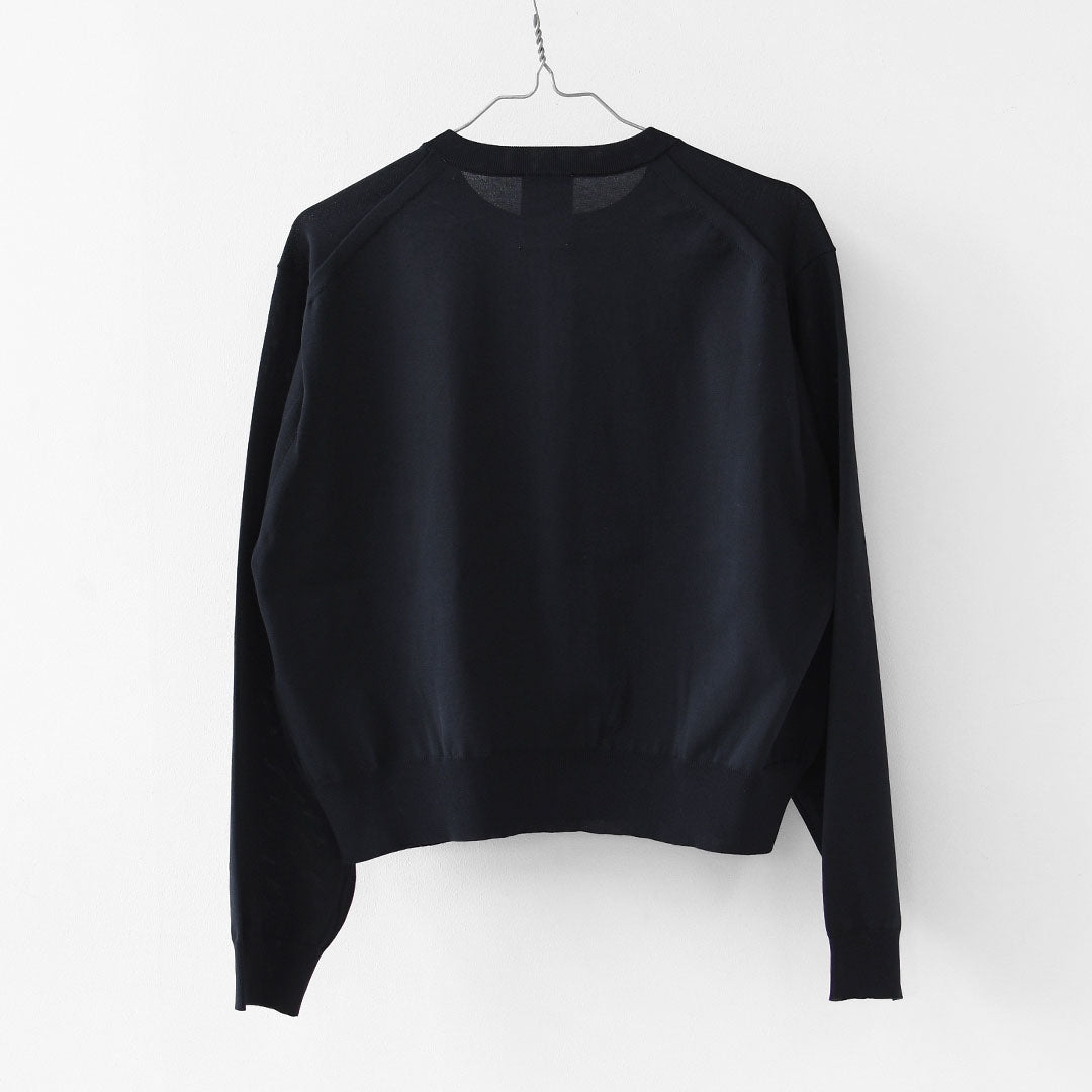 DANTON [ダントン] W Jersey Knit Crew Neck Cardigan [DT-D0137YSD] ジャージーニットクルーネックカーディガン・ニットカーディガン・ハイゲージニット・クルーネック・シンプル・ロゴ・LADY'S [2026SS]