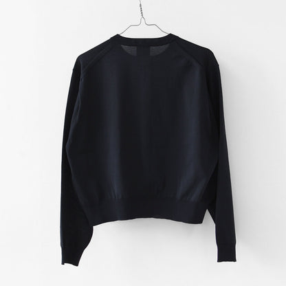 DANTON [ダントン] W Jersey Knit Crew Neck Cardigan [DT-D0137YSD] ジャージーニットクルーネックカーディガン・ニットカーディガン・ハイゲージニット・クルーネック・シンプル・ロゴ・LADY'S [2026SS]