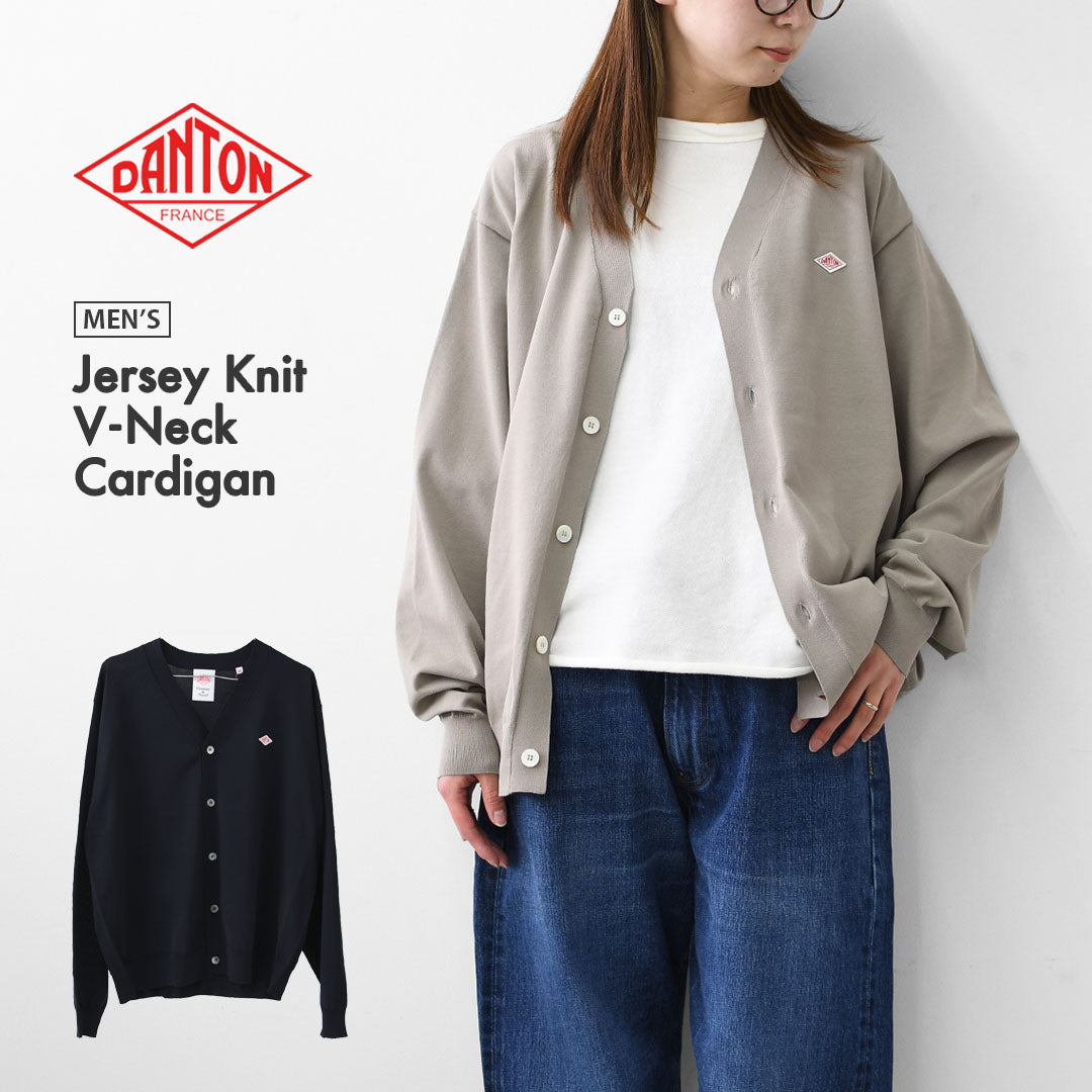 DANTON [ダントン] M Jersey Knit V-Neck Cardigan [DT-D0138YSD] ジャージーニットVネックカーディガン・ニットカーディガン・Vネックカーディガン・ハイゲージニット・シンプル・ロゴ・MEN'S [2026SS]