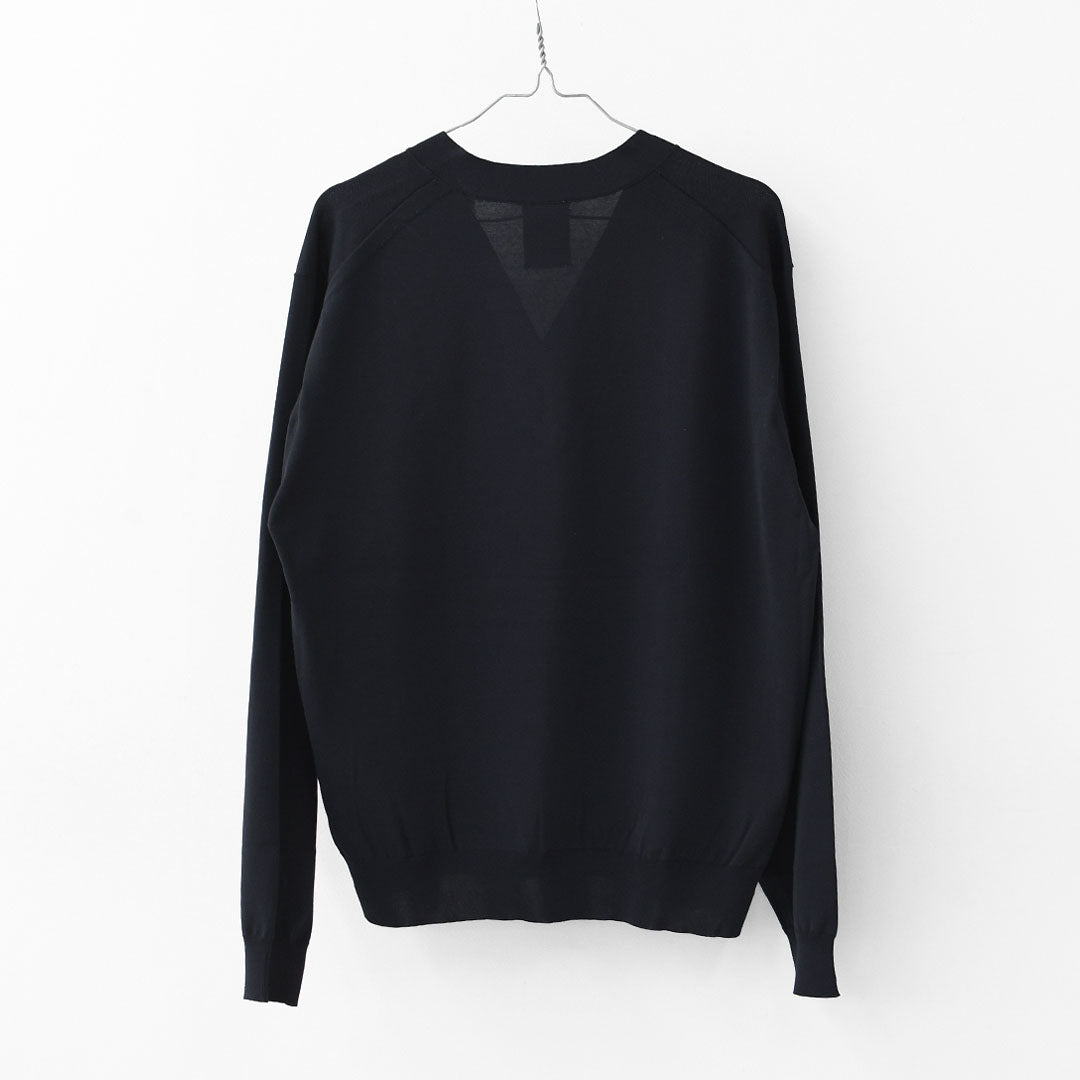 DANTON [ダントン] M Jersey Knit V-Neck Cardigan [DT-D0138YSD] ジャージーニットVネックカーディガン・ニットカーディガン・Vネックカーディガン・ハイゲージニット・シンプル・ロゴ・MEN'S [2026SS]