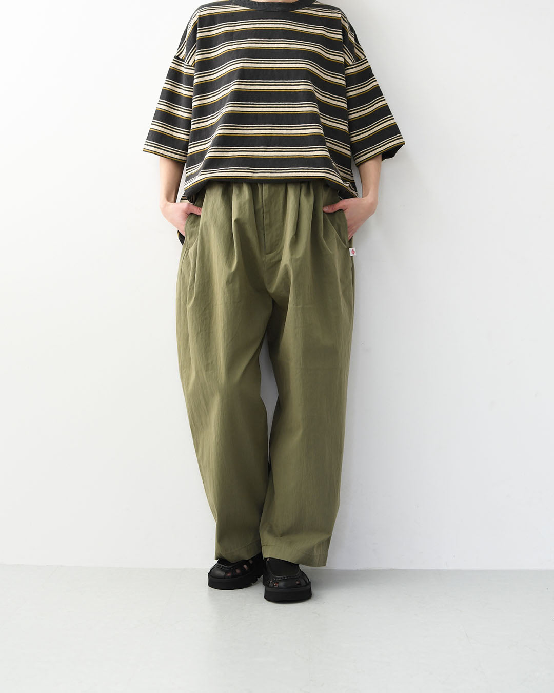 DANTON [ダントン] W C/N Twill Double Pleated Easy Pants [DT
