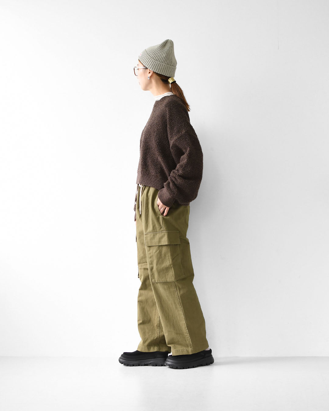 DANTON [ダントン] W PEACH SKIN CARGO PANTS [DT-E0272LUD] ピーチスキンカーゴパンツ・カーゴパンツ・ピーチスキン・コットンナイロン・LADY'S [2025AW]