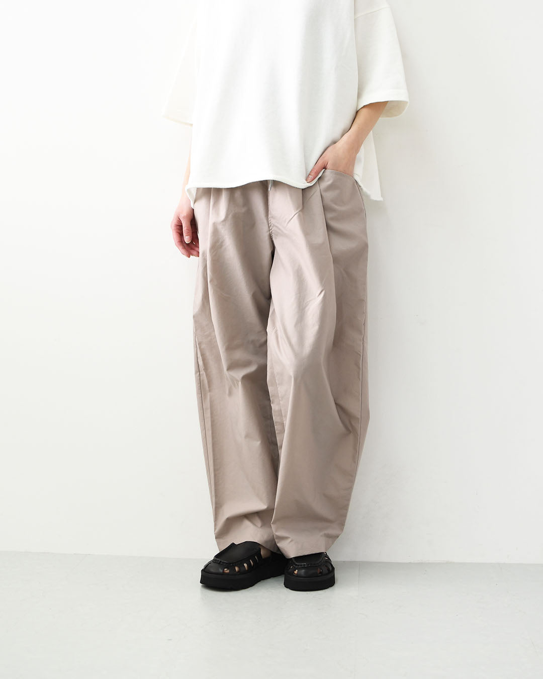 DANTON [ダントン] W Stunner Nylon 2tuck Easy Pants [DT-E0274SNY] スタナーナイロン2タックイージーパンツ・リラックス・ゆったりシルエット・LADY'S [2026SS]