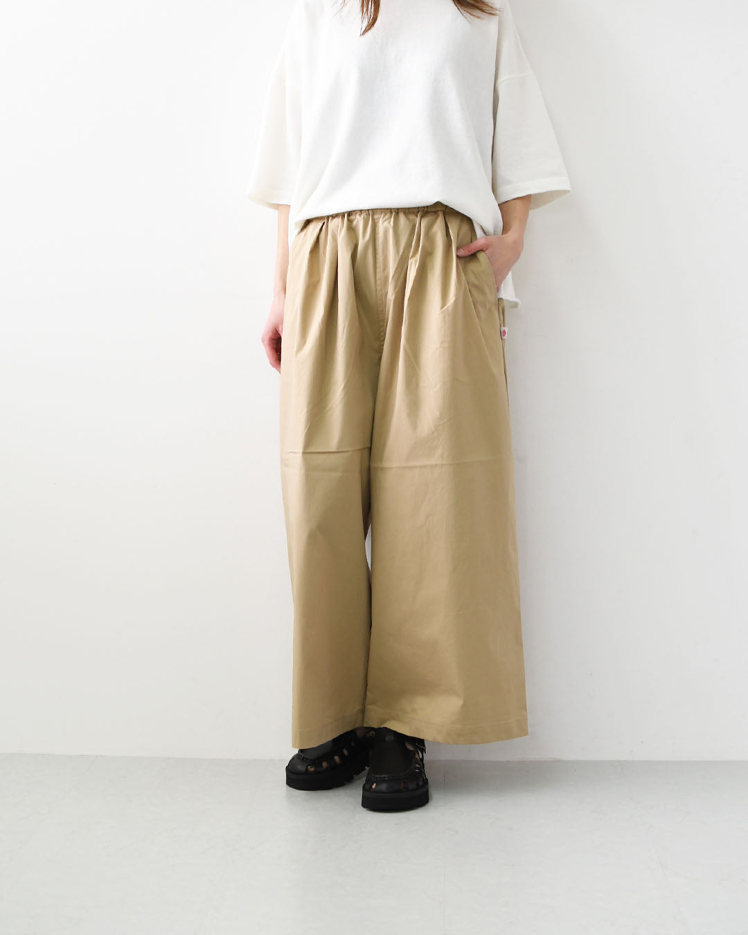 DANTON [ダントン] W CROPPED WIDE PANTS [DT-E0295CBD] クロップワイドパンツ・リラックス・ゆったりシルエット・LADY'S [2026SS]