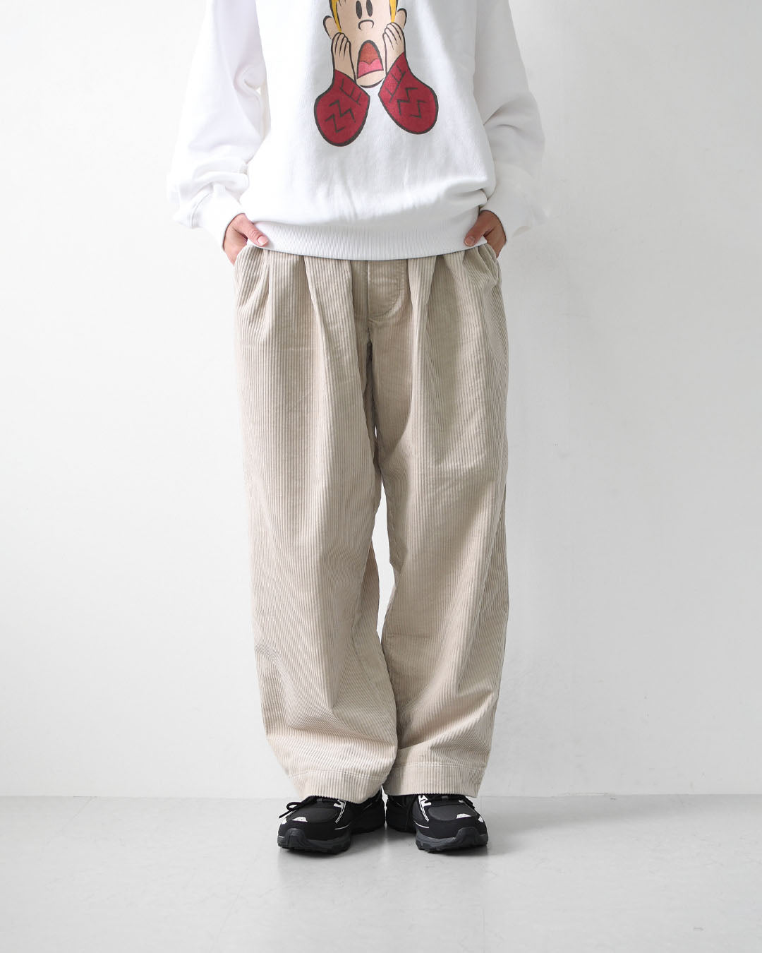 DANTON [ダントン] W Corduroy 2-Tuck Easy Pants [DT-E0318CDU] コーデュロイ 2タック イージーパンツ・コーデュロイパンツ・ストレートシルエット・クロップド丈・LADY'S [2026AW]