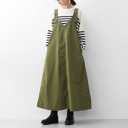 DANTON [ダントン] W V-NECK OVERALLS SKIRT [DT-F0048NCP] Ｖネックオーバーオールスカート [2025SS]