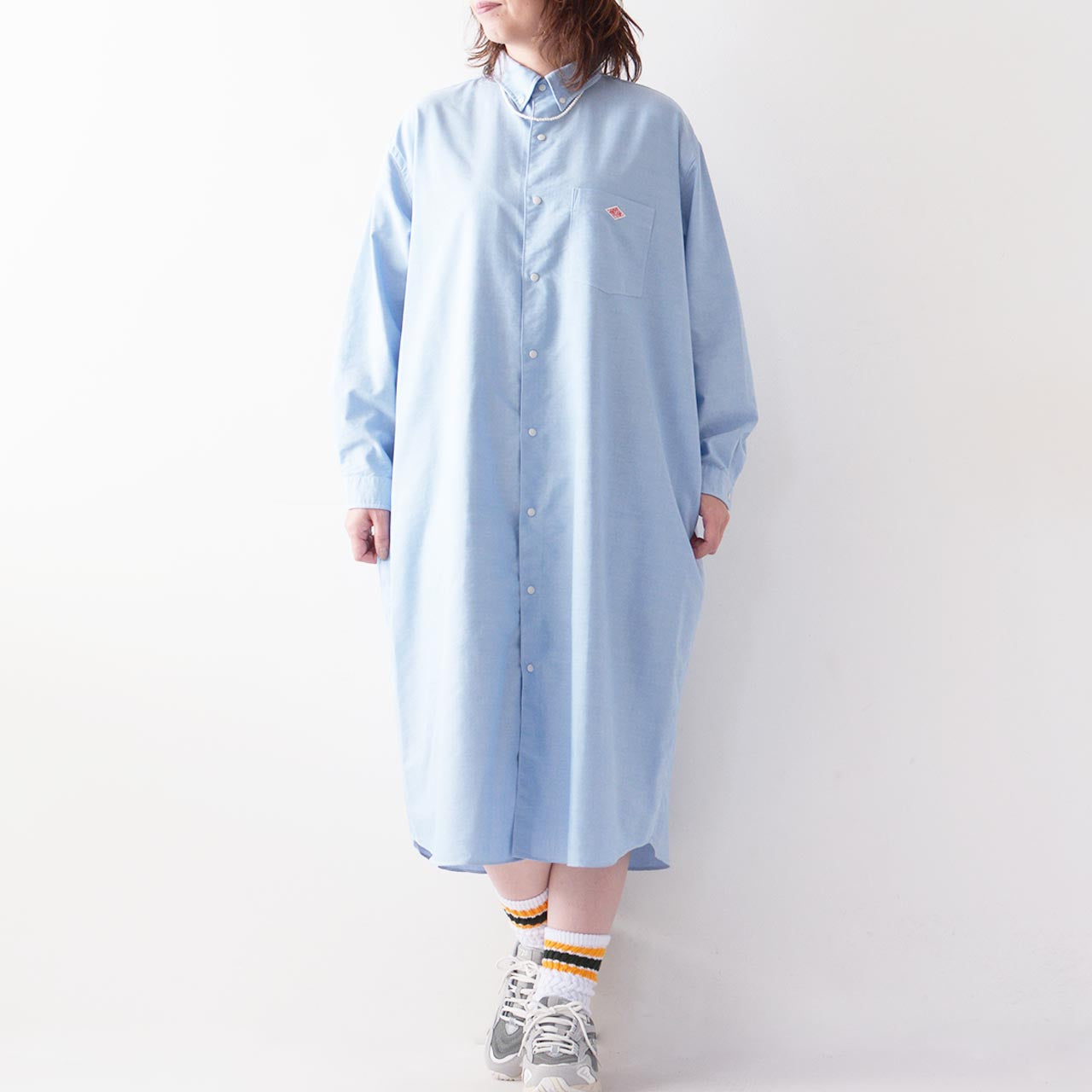 DANTON [ダントン] W COOLMAX OXFORD B.D SHIRT DRESS-SOLID- [DT-G0049CMX-S] クールマックスボタンダウンシャツドレス [2024SS]