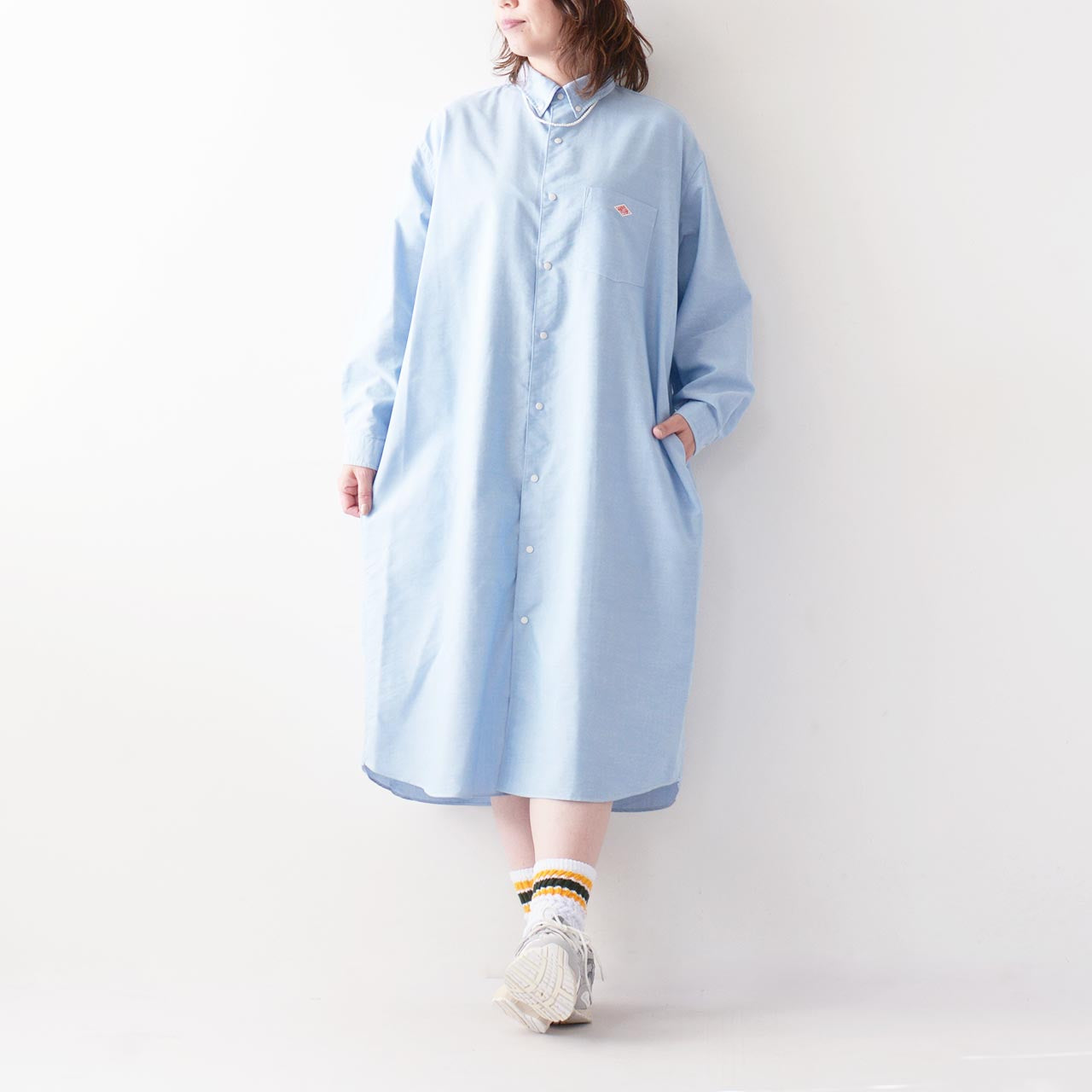 DANTON [ダントン] W COOLMAX OXFORD B.D SHIRT DRESS-SOLID- [DT-G0049CMX-S] クールマックスボタンダウンシャツドレス [2024SS]