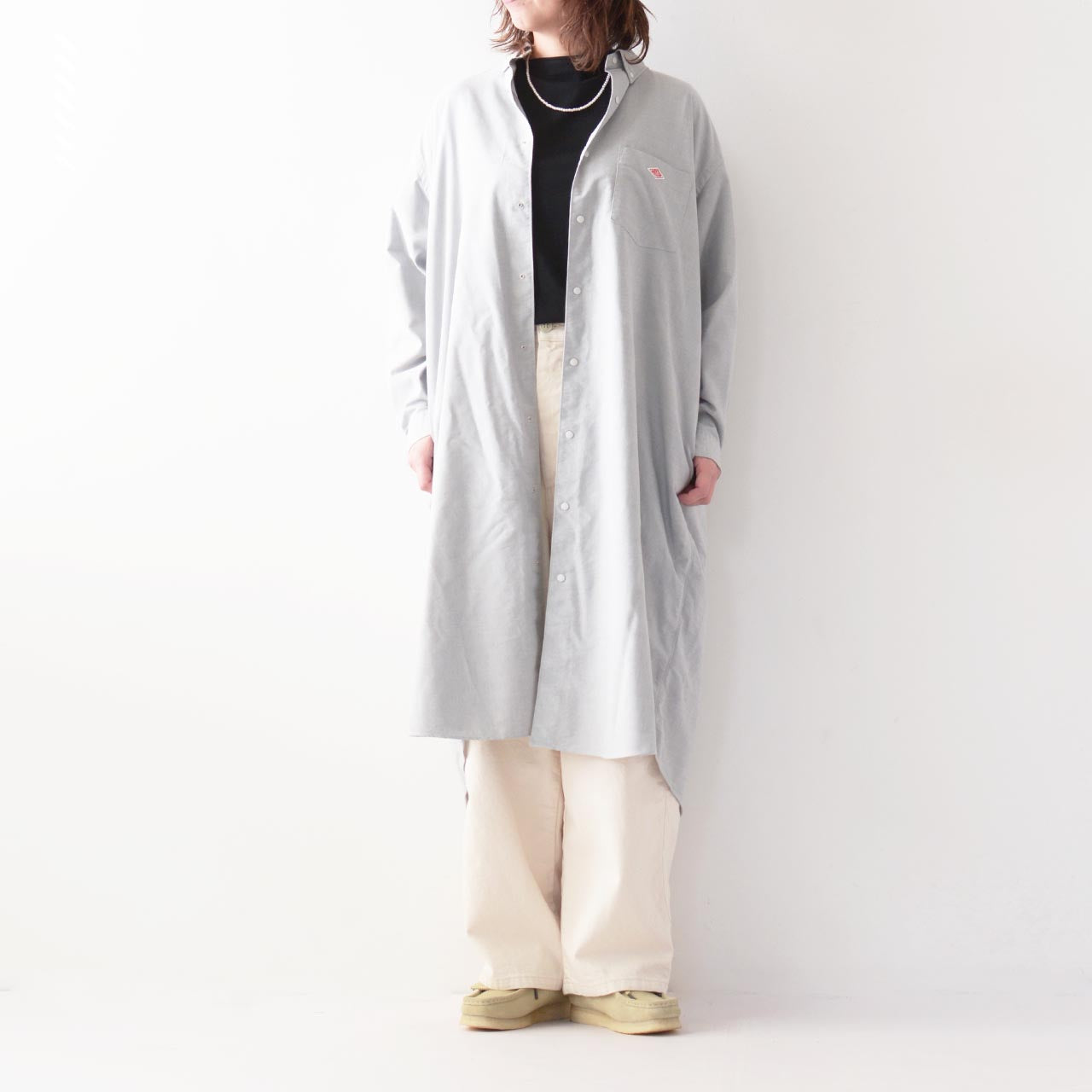 DANTON [ダントン] W COOLMAX OXFORD B.D SHIRT DRESS-SOLID- [DT-G0049CMX-S] クールマックスボタンダウンシャツドレス [2024SS]