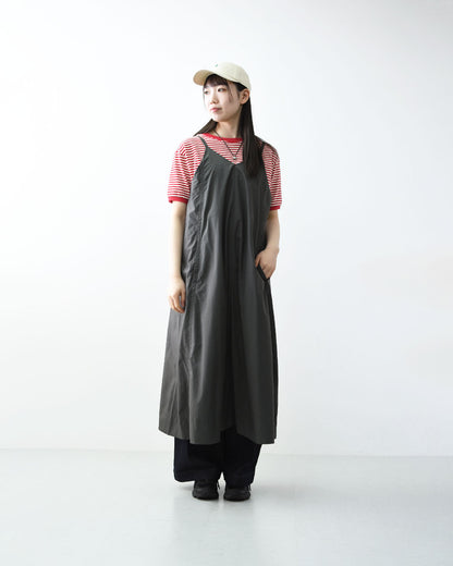 DANTON [ダントン] Women's Nylon Taffeta Camisole Dress [DT-G0114NSB] Aラインドレス・ナイロンタフタ・キャミソールワンピース・フレアーシルエット・LADY'S [2026SS]
