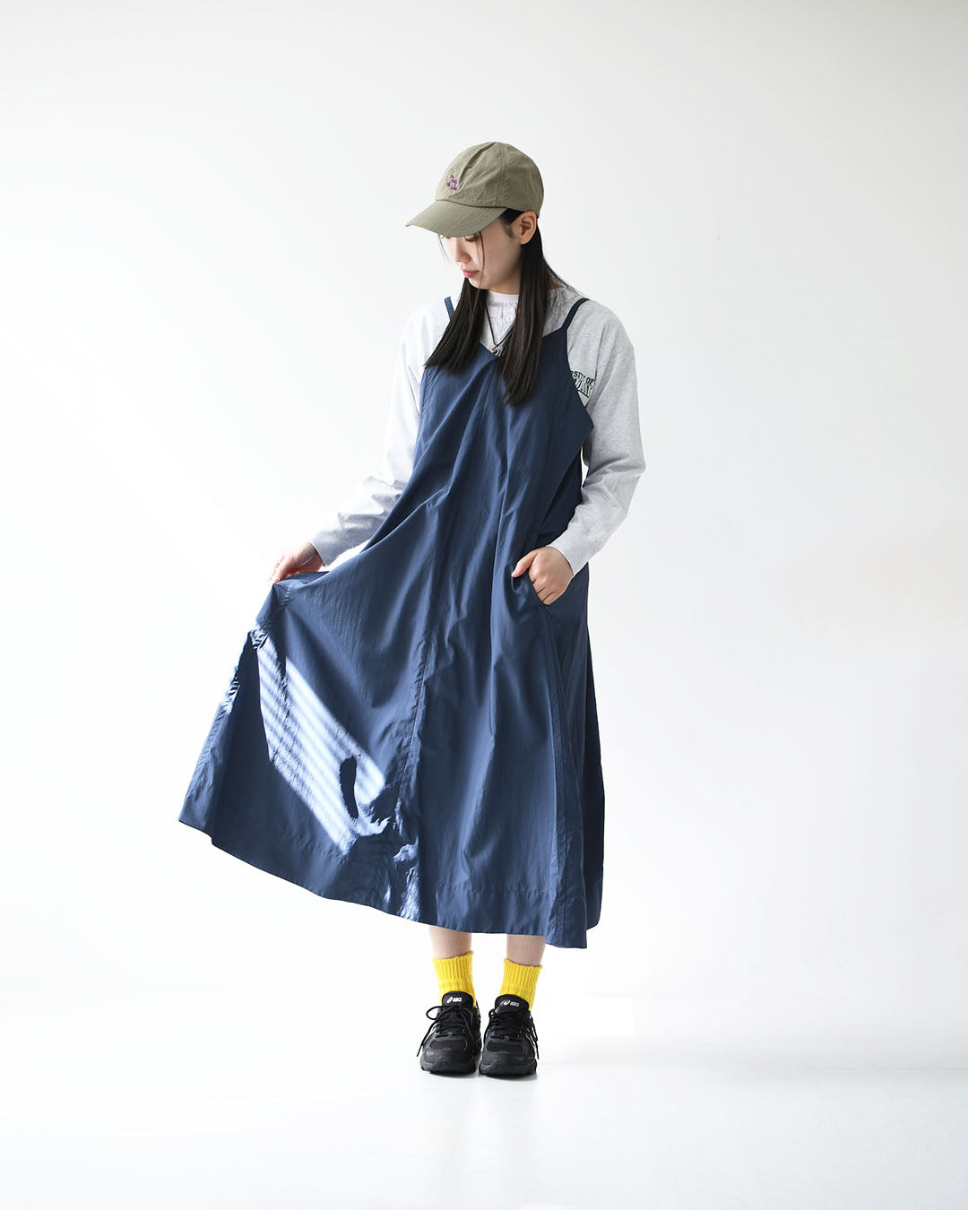 DANTON [ダントン] Women's Nylon Taffeta Camisole Dress [DT-G0114NSB] Aラインドレス・ナイロンタフタ・キャミソールワンピース・フレアーシルエット・LADY'S [2026SS]