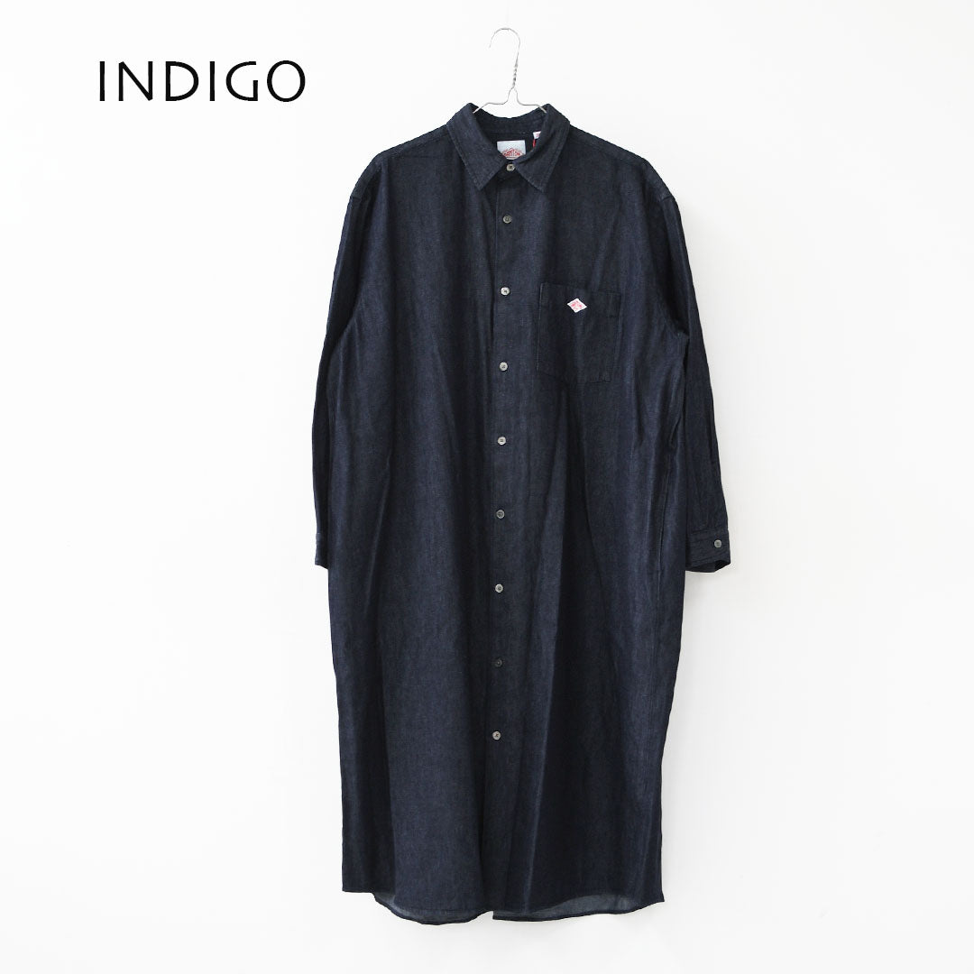 DANTON [ダントン] W Denim Dungaree Classic Collar Dress [DT-G0115DUG] デニムダンガリークラシックカラードレス・シャツワンピース・デニムシャツワンピース・レギュラーカラー・ダンガリー・LADY'S [2026SS]
