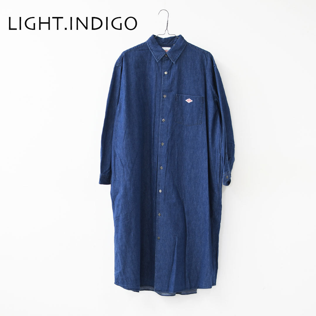 DANTON [ダントン] W Denim Dungaree Classic Collar Dress [DT-G0115DUG] デニムダンガリークラシックカラードレス・シャツワンピース・デニムシャツワンピース・レギュラーカラー・ダンガリー・LADY'S [2026SS]