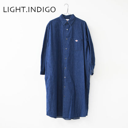 DANTON [ダントン] W Denim Dungaree Classic Collar Dress [DT-G0115DUG] デニムダンガリークラシックカラードレス・シャツワンピース・デニムシャツワンピース・レギュラーカラー・ダンガリー・LADY'S [2026SS]