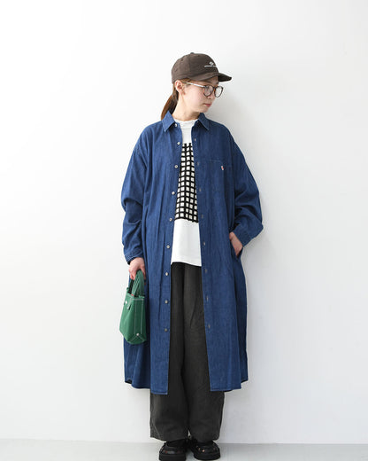 DANTON [ダントン] W Denim Dungaree Classic Collar Dress [DT-G0115DUG] デニムダンガリークラシックカラードレス・シャツワンピース・デニムシャツワンピース・レギュラーカラー・ダンガリー・LADY'S [2026SS]