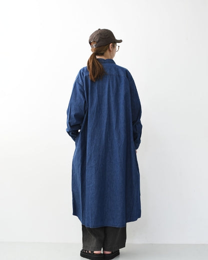 DANTON [ダントン] W Denim Dungaree Classic Collar Dress [DT-G0115DUG] デニムダンガリークラシックカラードレス・シャツワンピース・デニムシャツワンピース・レギュラーカラー・ダンガリー・LADY'S [2026SS]