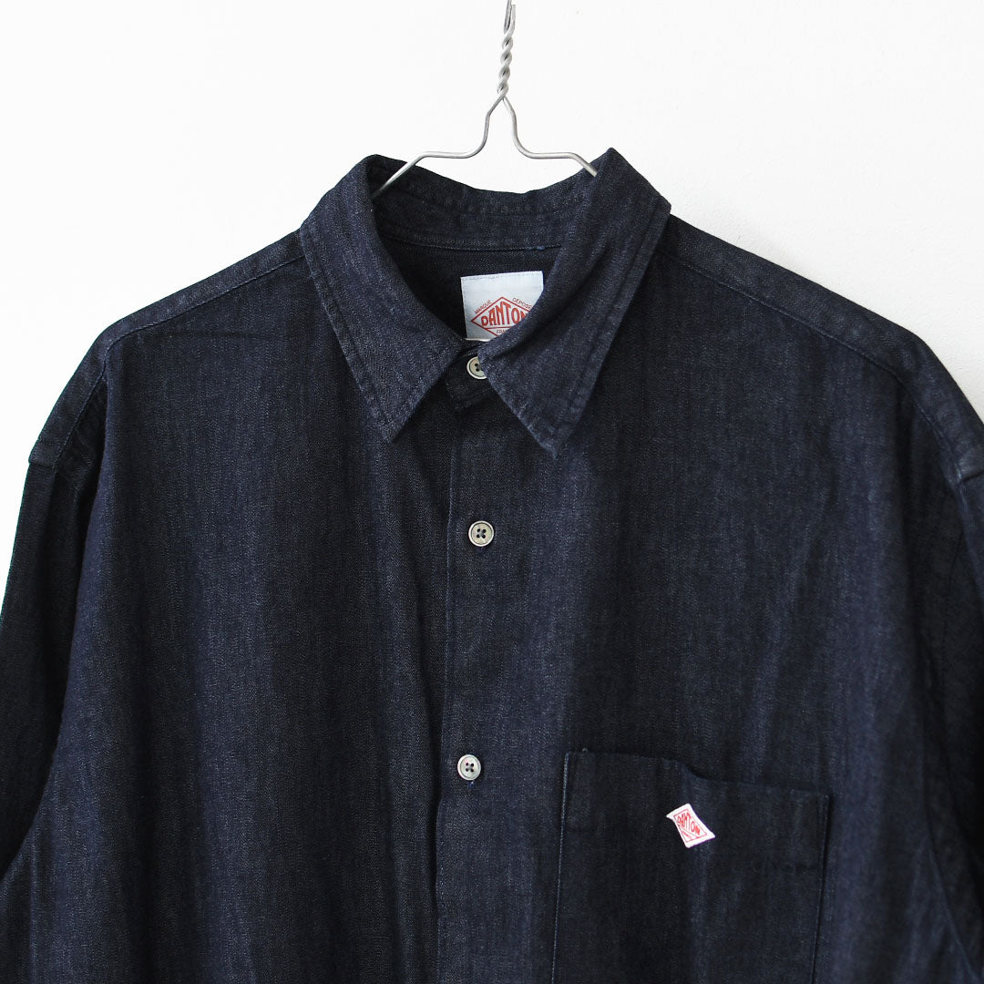DANTON [ダントン] W Denim Dungaree Classic Collar Dress [DT-G0115DUG] デニムダンガリークラシックカラードレス・シャツワンピース・デニムシャツワンピース・レギュラーカラー・ダンガリー・LADY'S [2026SS]