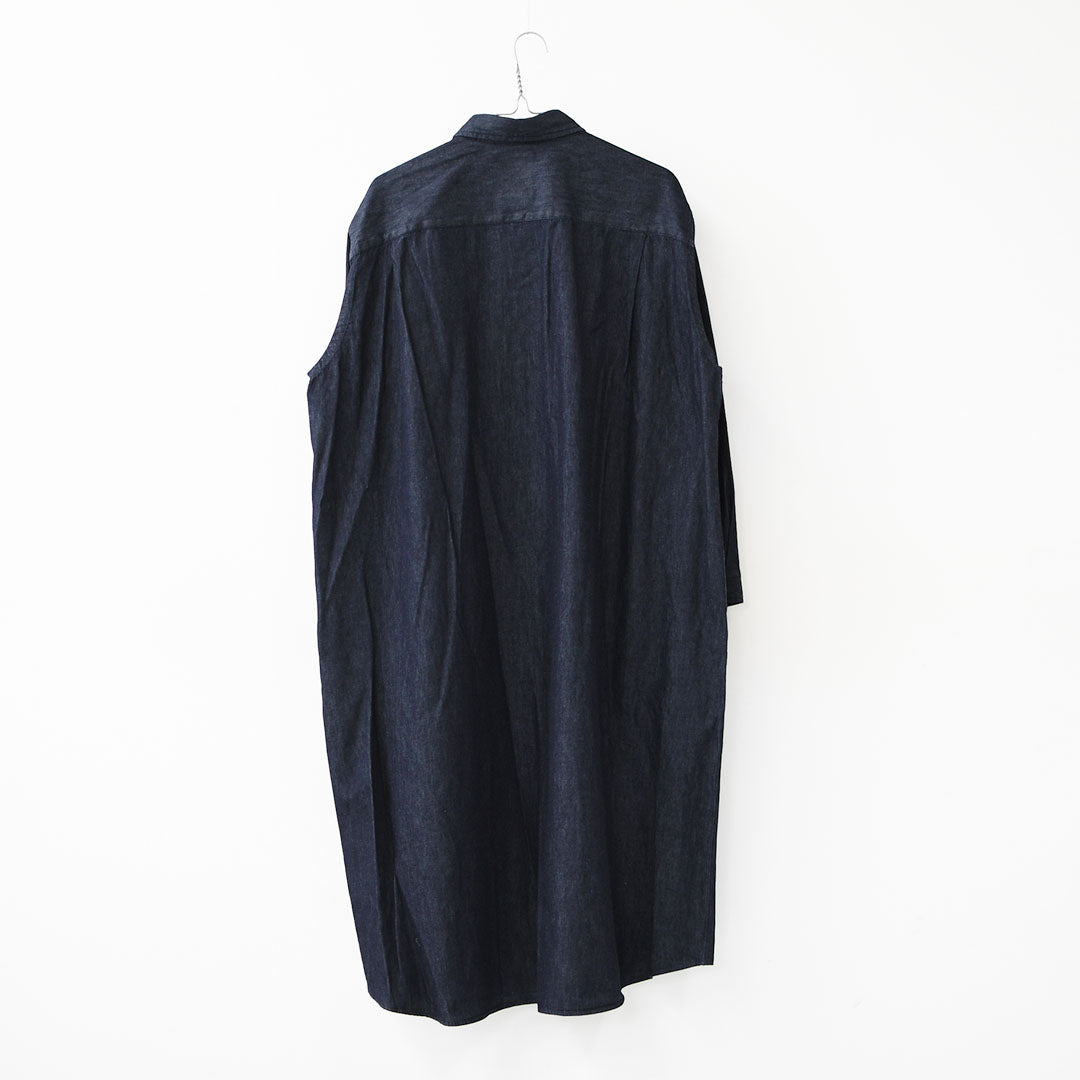 DANTON [ダントン] W Denim Dungaree Classic Collar Dress [DT-G0115DUG] デニムダンガリークラシックカラードレス・シャツワンピース・デニムシャツワンピース・レギュラーカラー・ダンガリー・LADY'S [2026SS]
